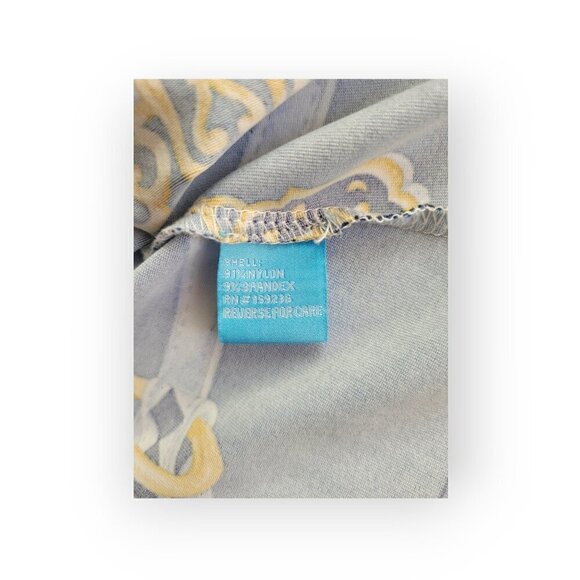 J. McLaughlin Blue Gold Chainlink Stretch Top Small - Picture 10 of 12